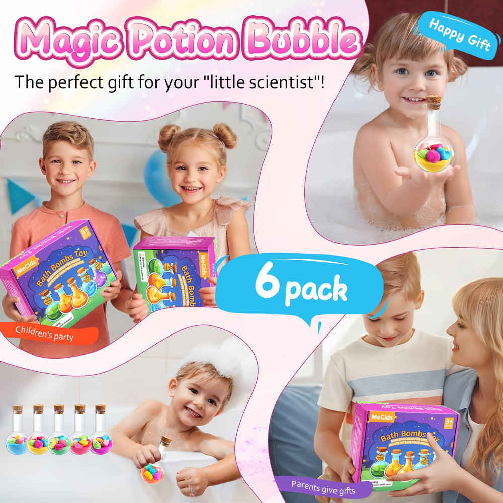 MeCids Versement Potion Bain met en scène l’action interactive d’ajouter la potion.