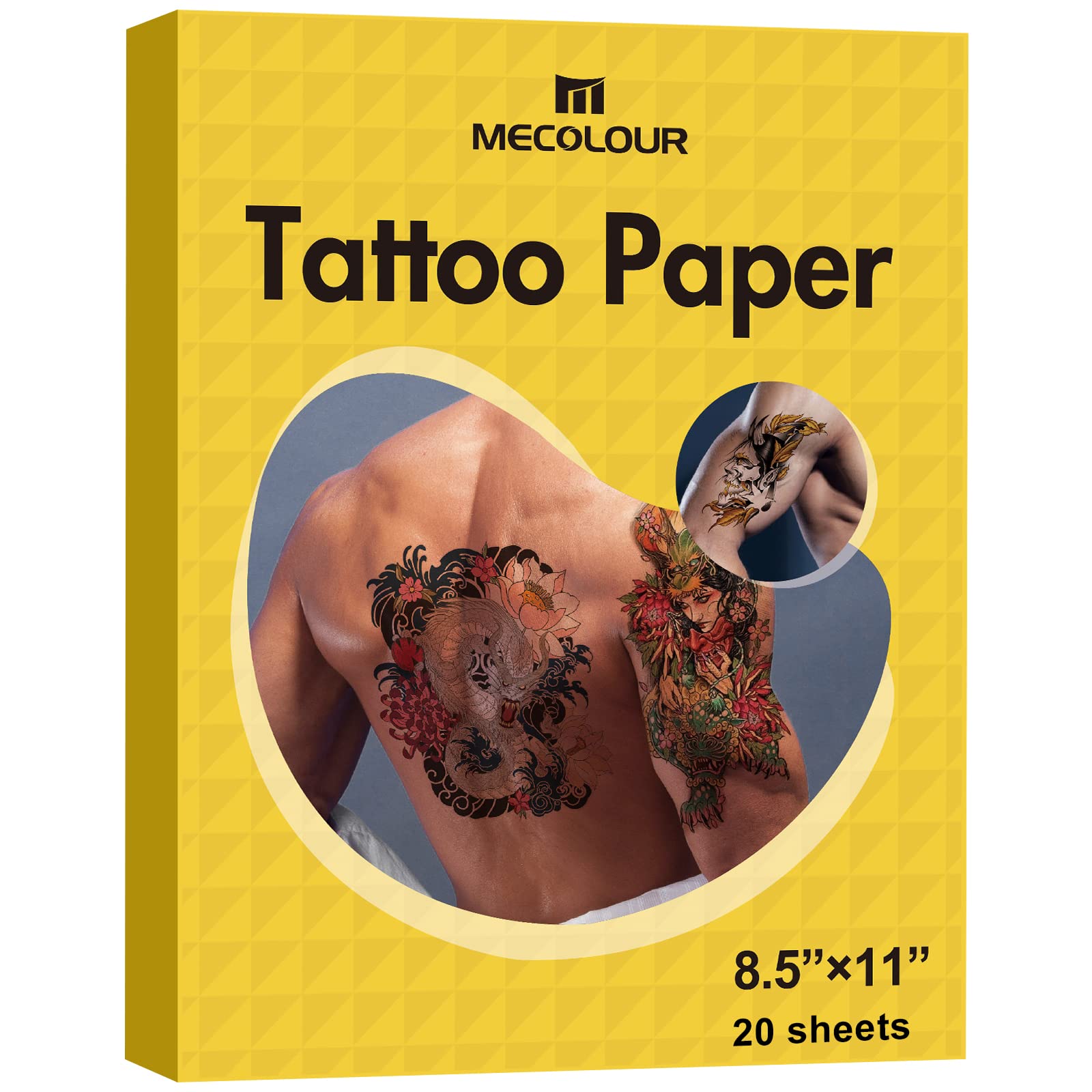 MECOLOUR feuille tatouage temporaire imprimable 8-5x11 pour impression nette et durable.