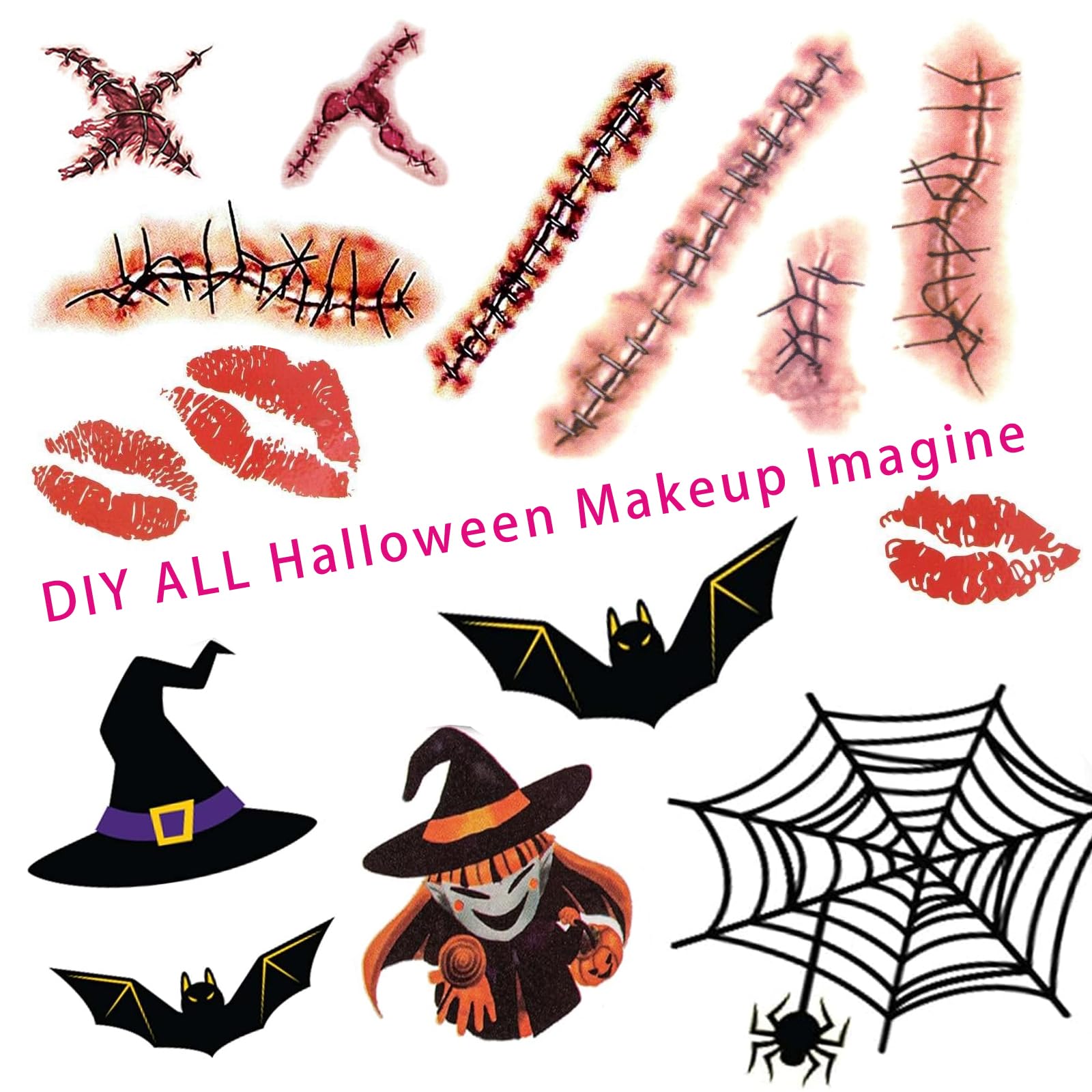 MECOLOUR papier tatouage temporaire – facile à appliquer chez soi pour fêtes et cosplay.