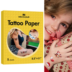 MECOLOUR papier tatouage temporaire imprimable, côté brillant, images nettes sur peau.