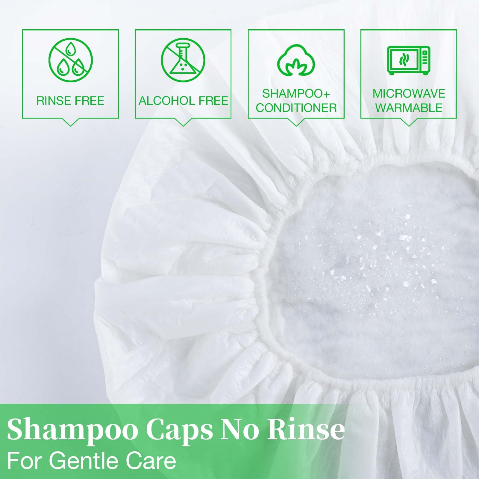 MED bonnet humidifie et applique pour massage de trois minutes.