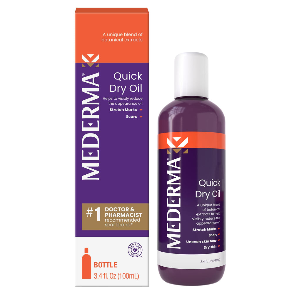 Mederma huile absorption rapide sur flacon: peau hydratée et douce