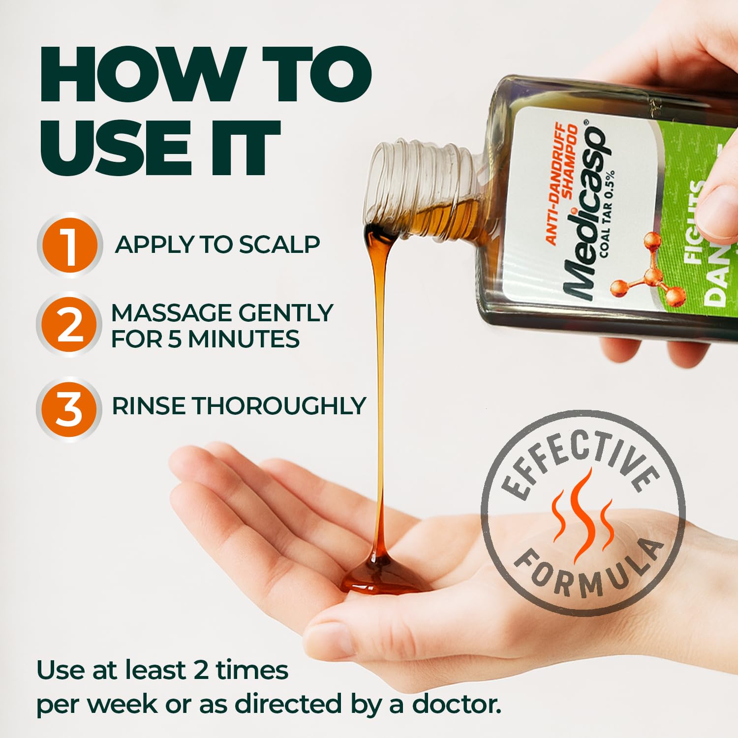 Medicasp application-douceur-cheveux: massage doux du cuir chevelu pour calmer l irritation.