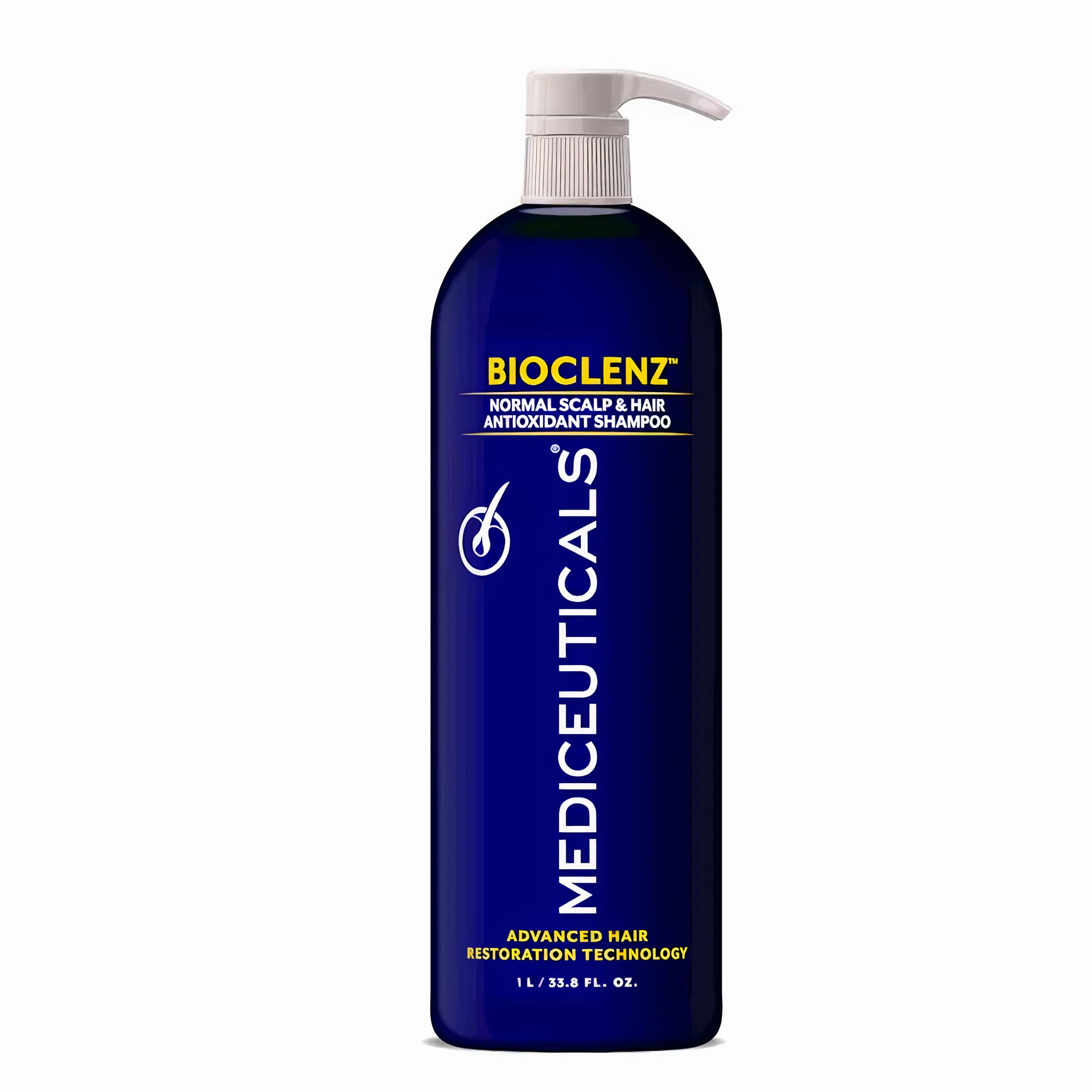 Bioclenz Mediceuticals, bouteille 1L, soin quotidien pour cuir chevelu et cheveux normaux.