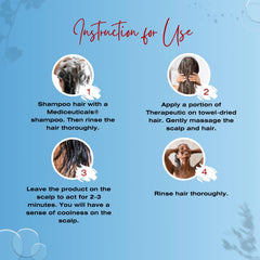 Massage délicat du cuir chevelu avec le conditionneur Mediceuticals.