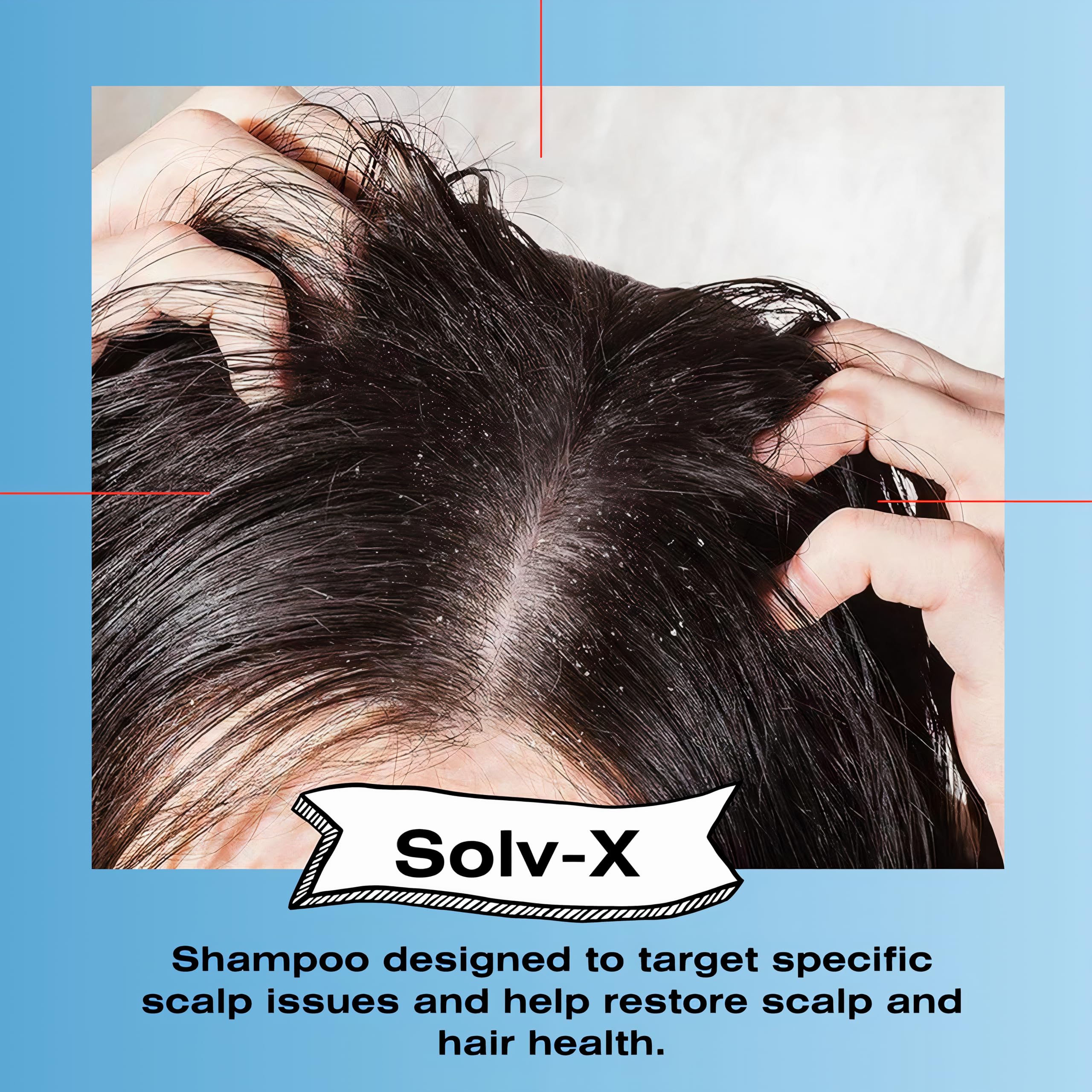 Mediceuticals Solv-X Shampoo pump usage highlighting quick lather for daily cleansing.