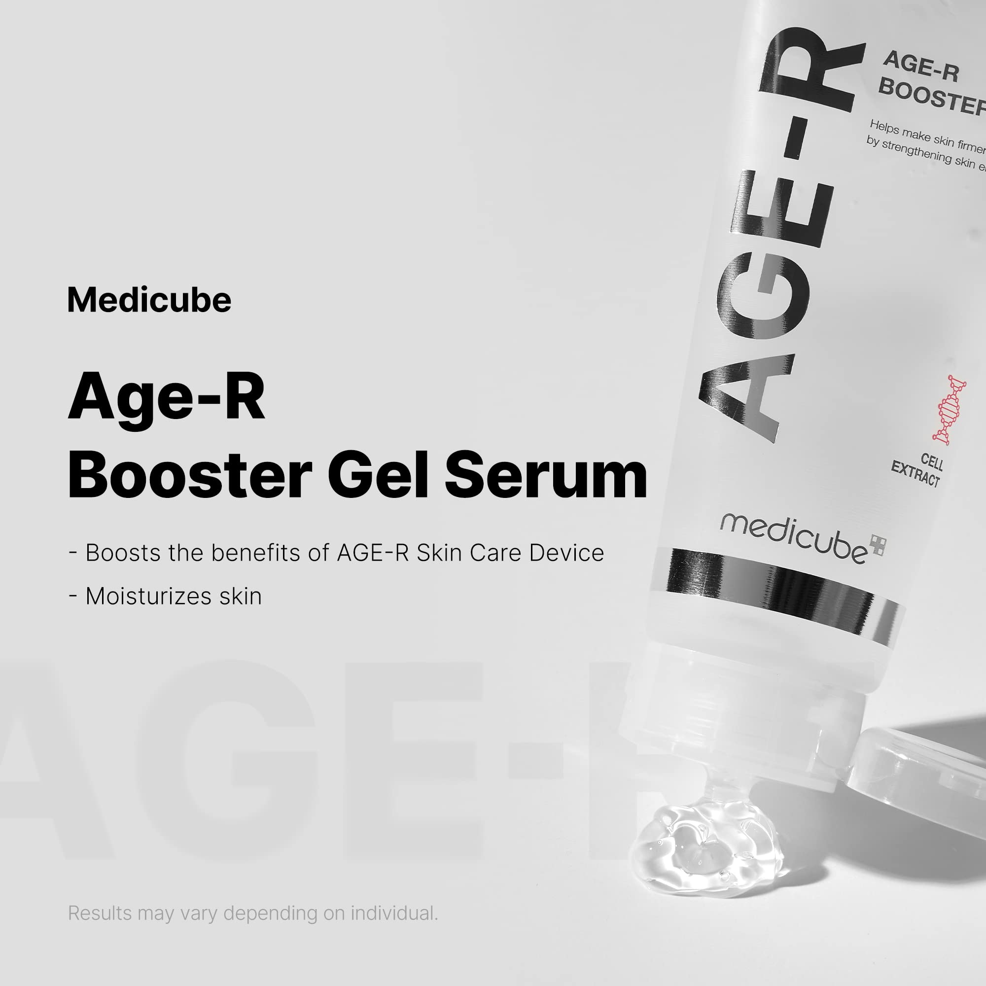 Medicube Age-R Booster Gel Serum – Application visage légère et nourrissante.