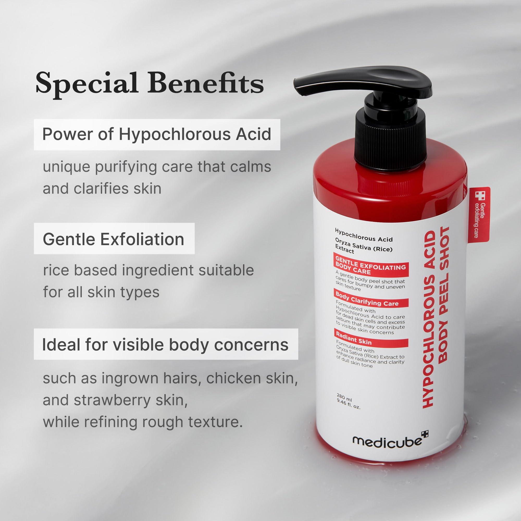 Medicube Body Peel Shot – absorption rapide pour une routine corps efficace.