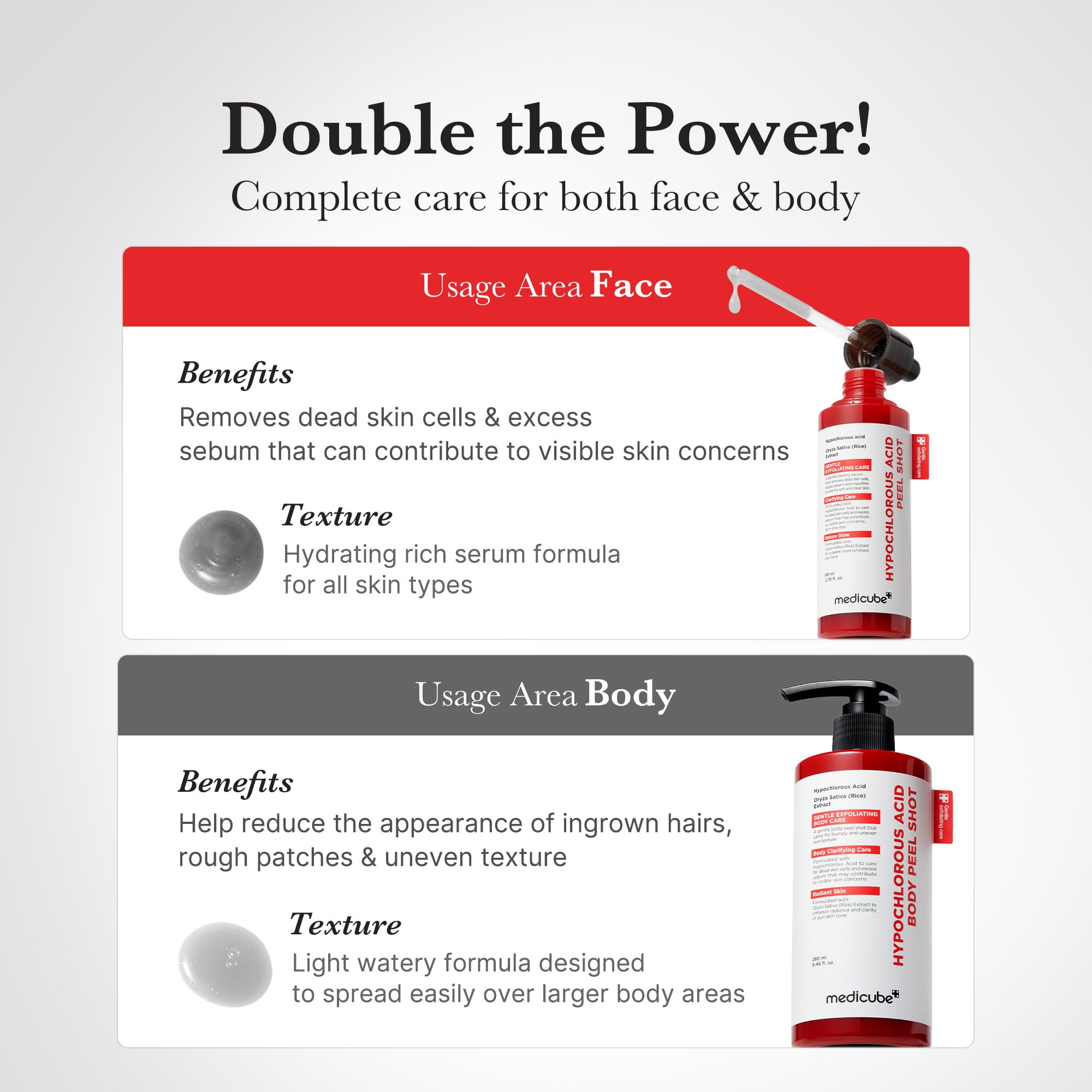 Medicube Body Peel Shot – routine corps simple et efficace pour une peau soignée.