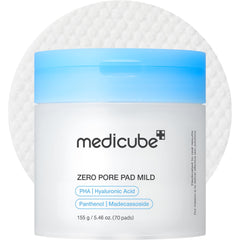 Coton tonifiant medicube zéro-pores doux 2.0, exfoliation légère des pores