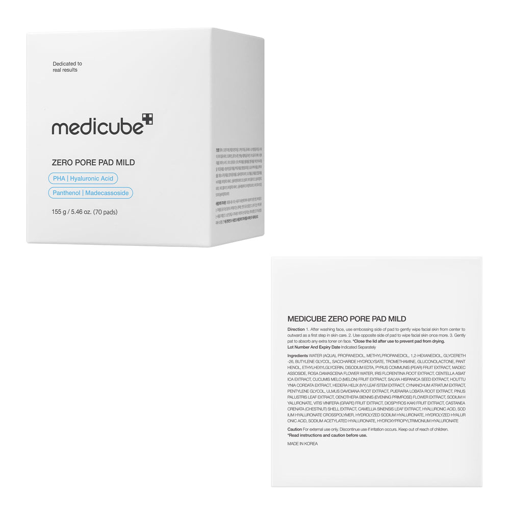 Coton tonifiant medicube zéro-pores doux: pack 70 cotons pratique