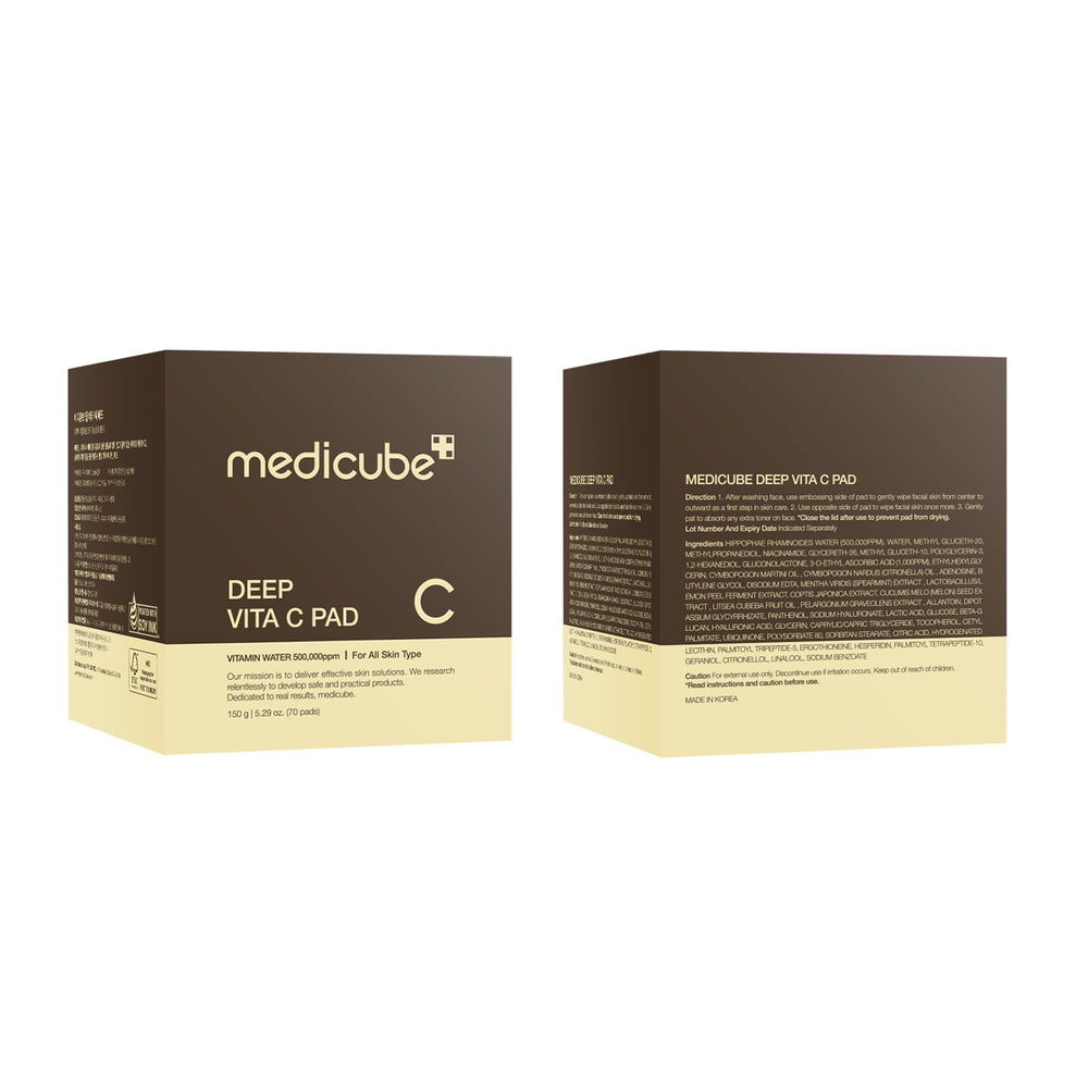 medicube deep vita c – pack de 70 pads pratique pour routine visage quotidienne.