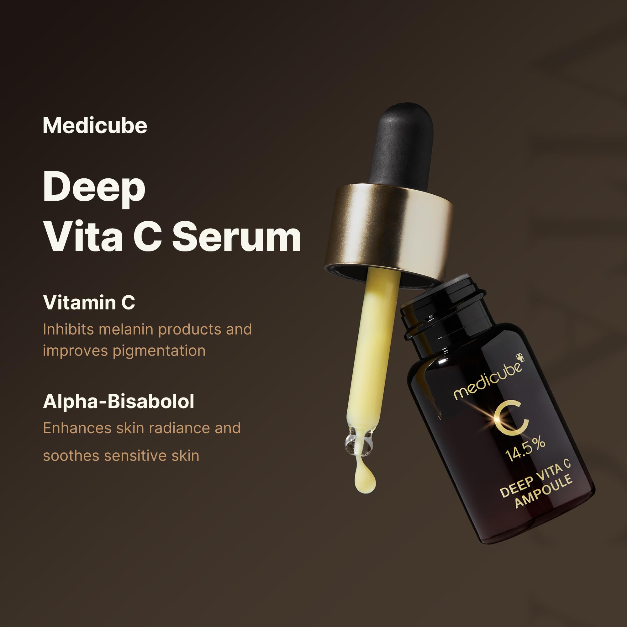 Medicube Deep Vita C Serum – application sur le visage après nettoyage.