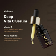 Medicube Deep Vita C Serum – application sur le visage après nettoyage.