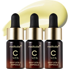 Medicube Deep Vita C Serum – flacon montrant une texture légère et hydratante.