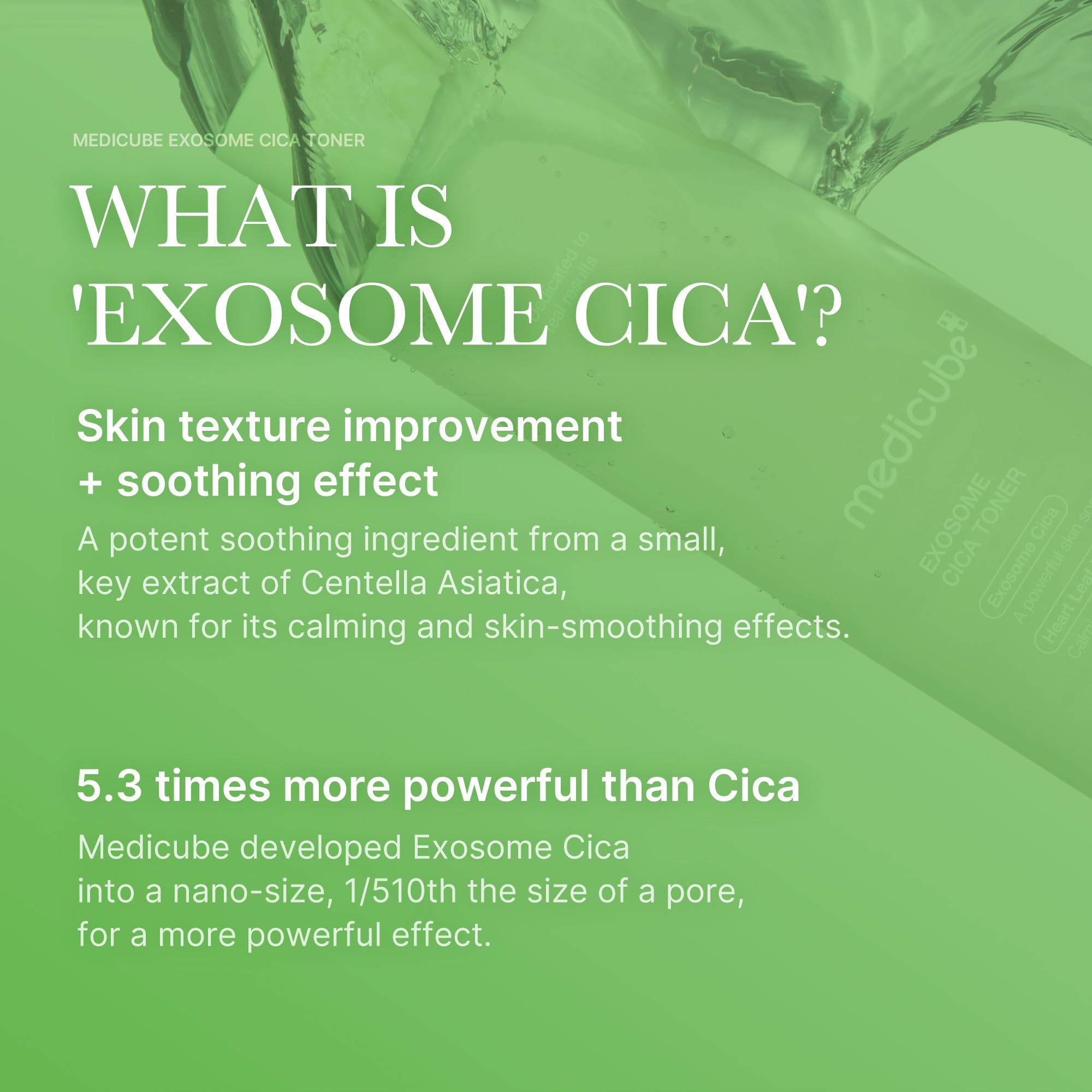 Medicube Exosome Cica Toner : application quotidienne facilitée par pompe pratique.