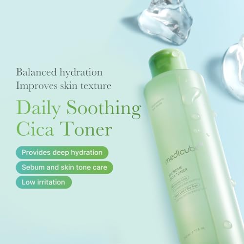 Medicube Exosome Cica Toner : ingrédients Heartleaf visibles, potentiel apaisant.