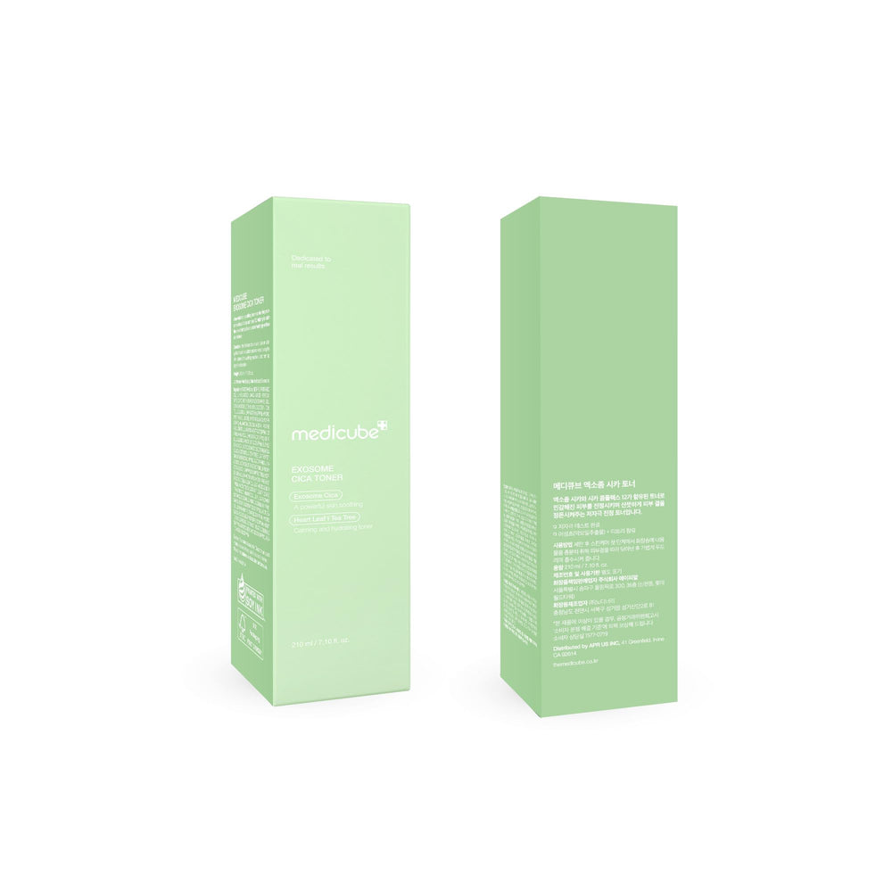 Medicube Exosome Cica Toner : emballage minimaliste et pratique pour votre salle de bain.