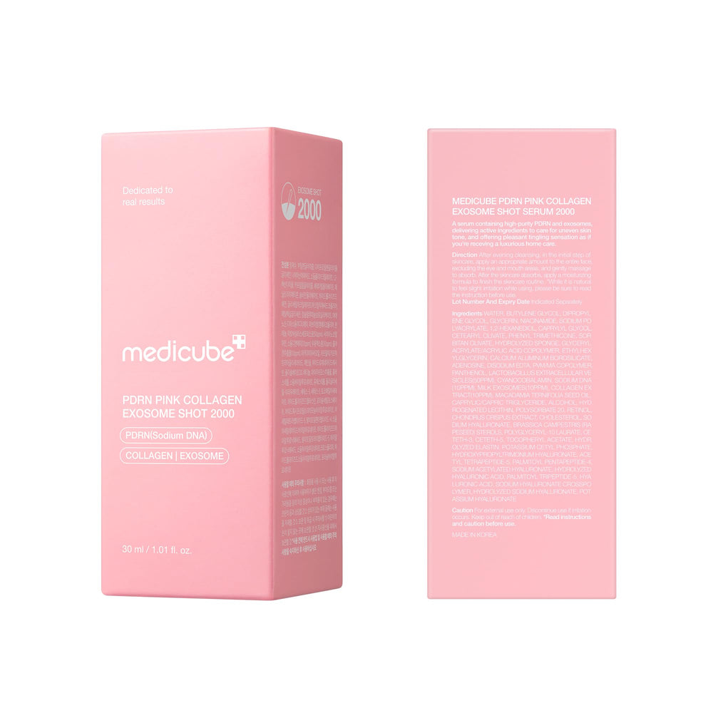 Routine quotidienne avec Medicube Exosome Shot PDRN Collagene Rose