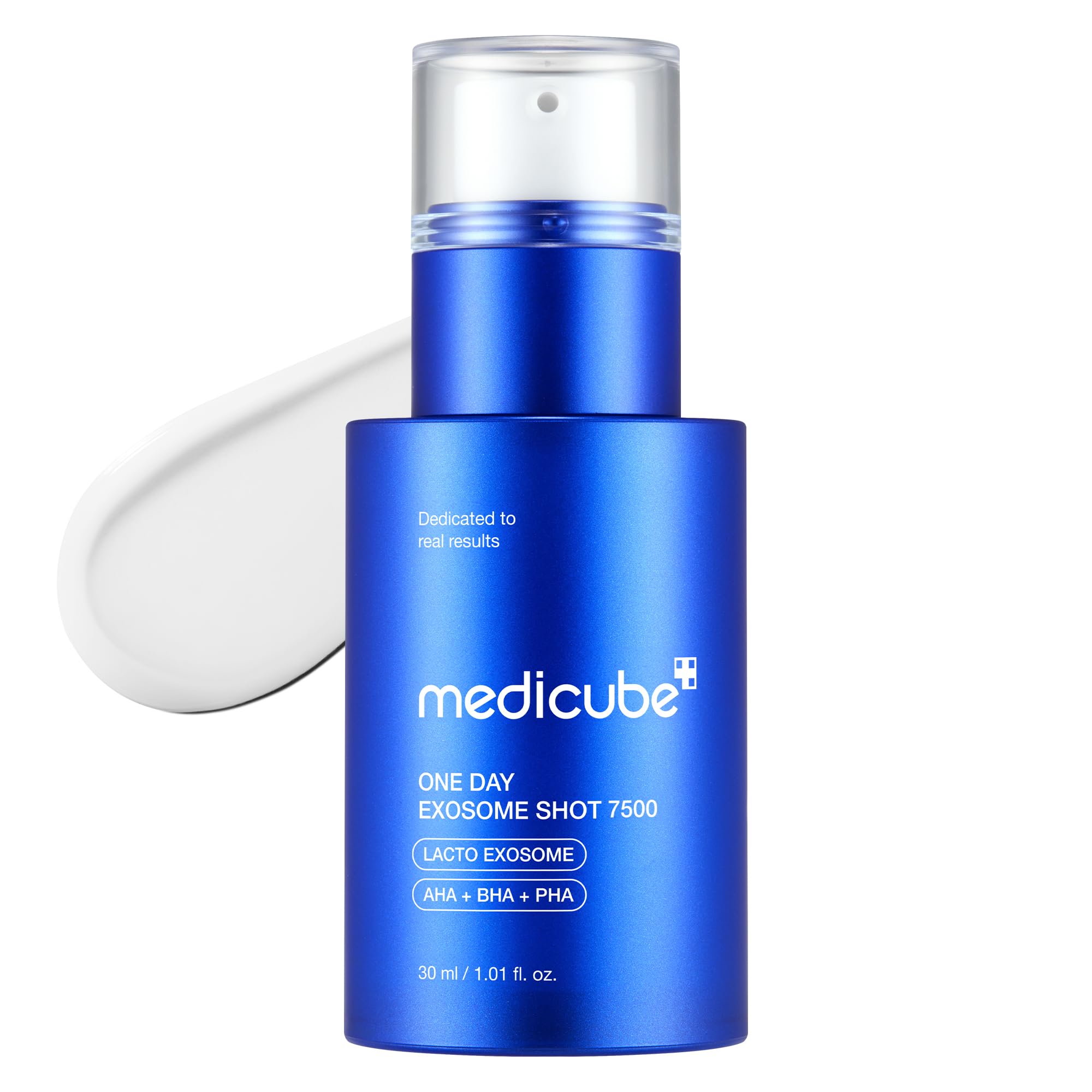 Medicube Exosome Shot Zero 7500 PPM – sérum en bouteille pour peau lumineuse.