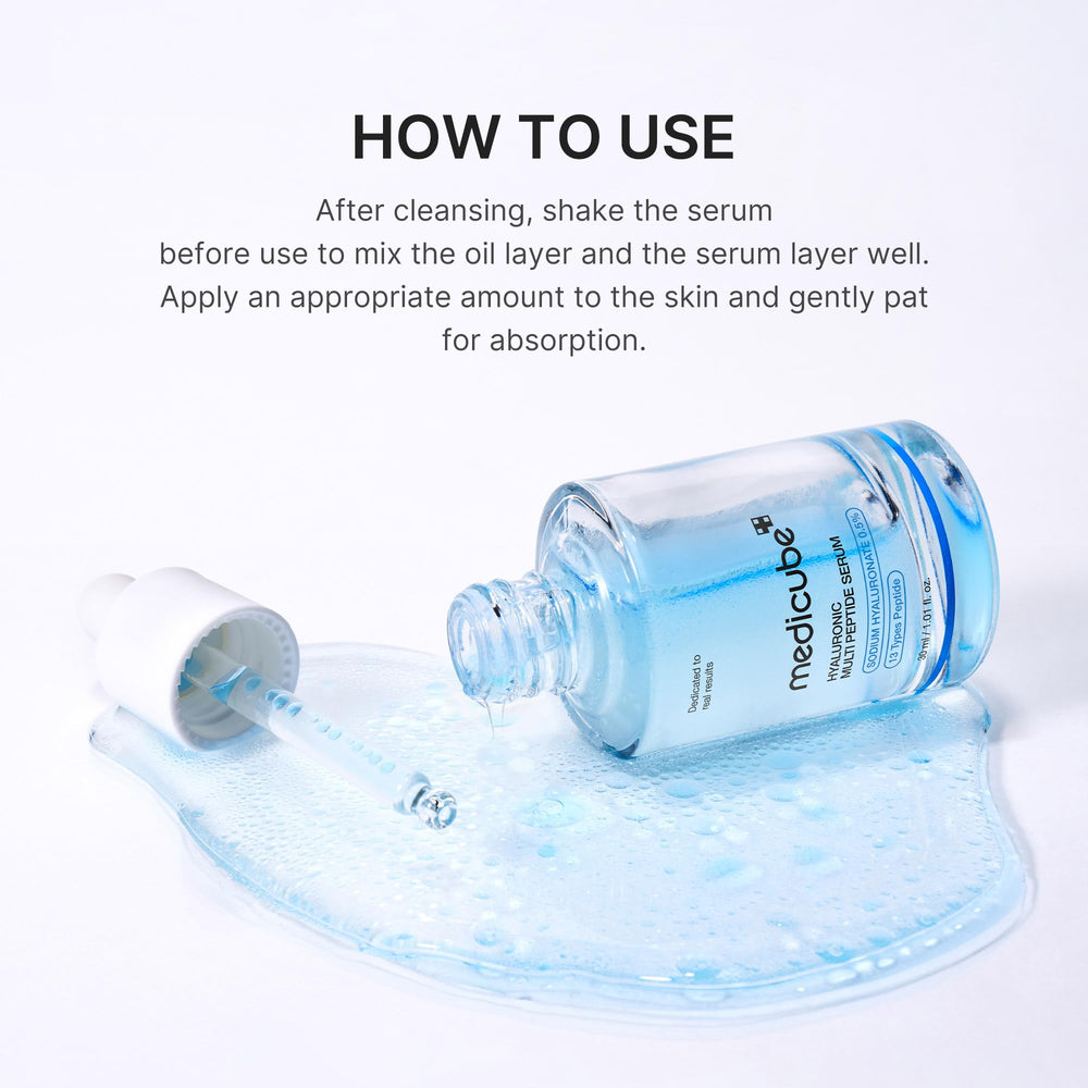 Medicube Hyaluronic Multi Peptide PDRN Serum application demonstrates rapid absorption
