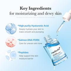Medicube Hyaluronic Multi Peptide PDRN Serum swirl texture demonstrates dual layer hydration