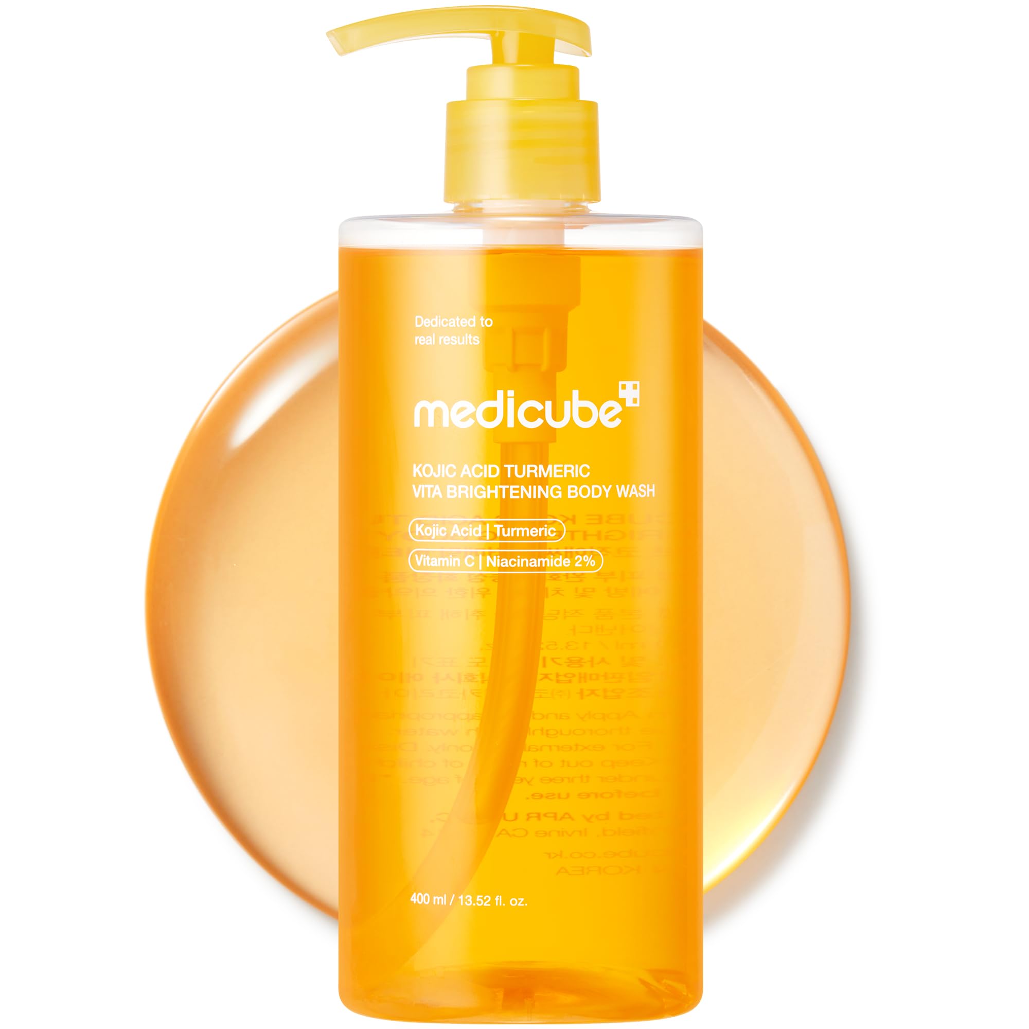 Medicube acide kojique et curcuma – flacon-pompe pratique pour une douche fluide.