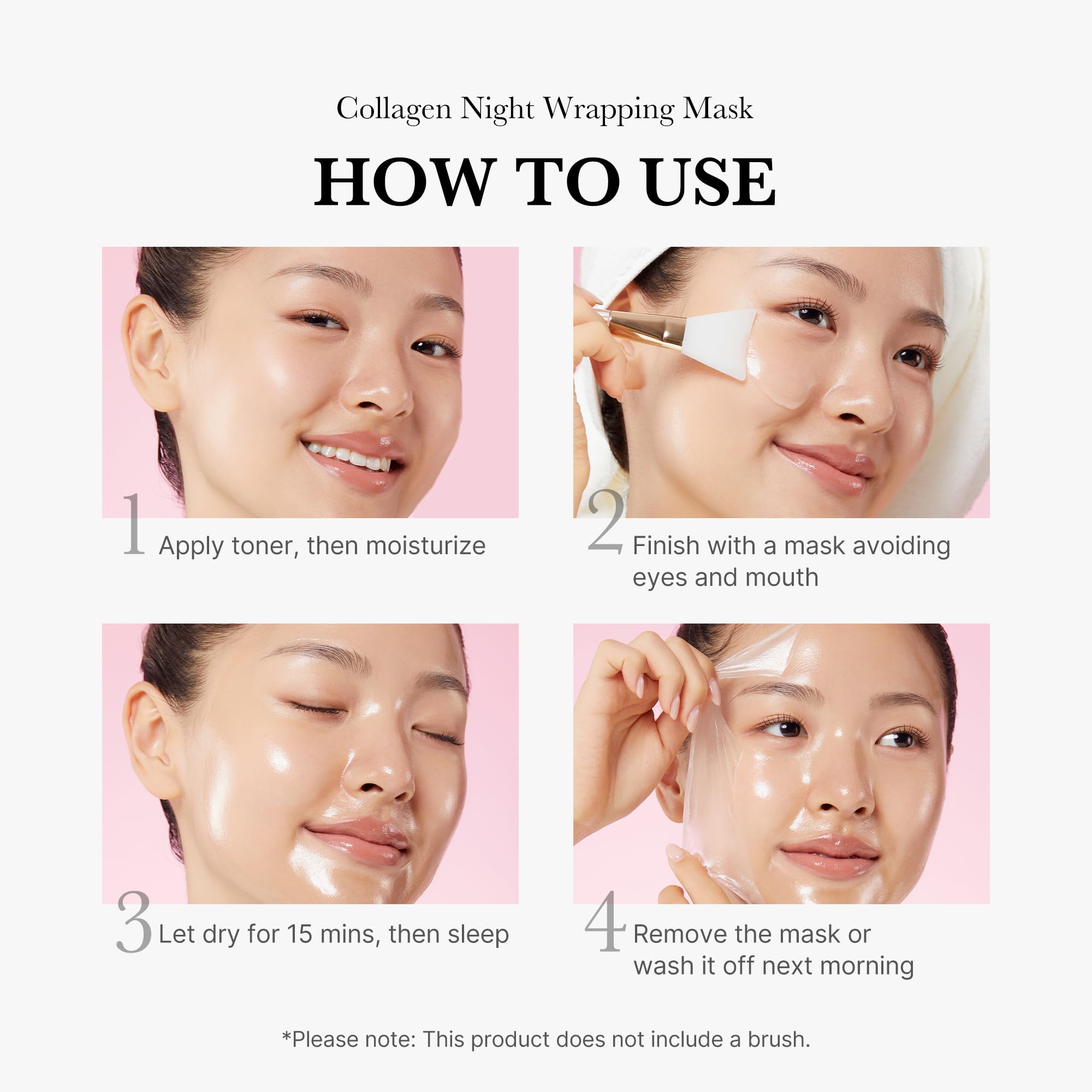 Medicube masque d'enveloppement collagène nuit visage emballage sûr et précision de dosage