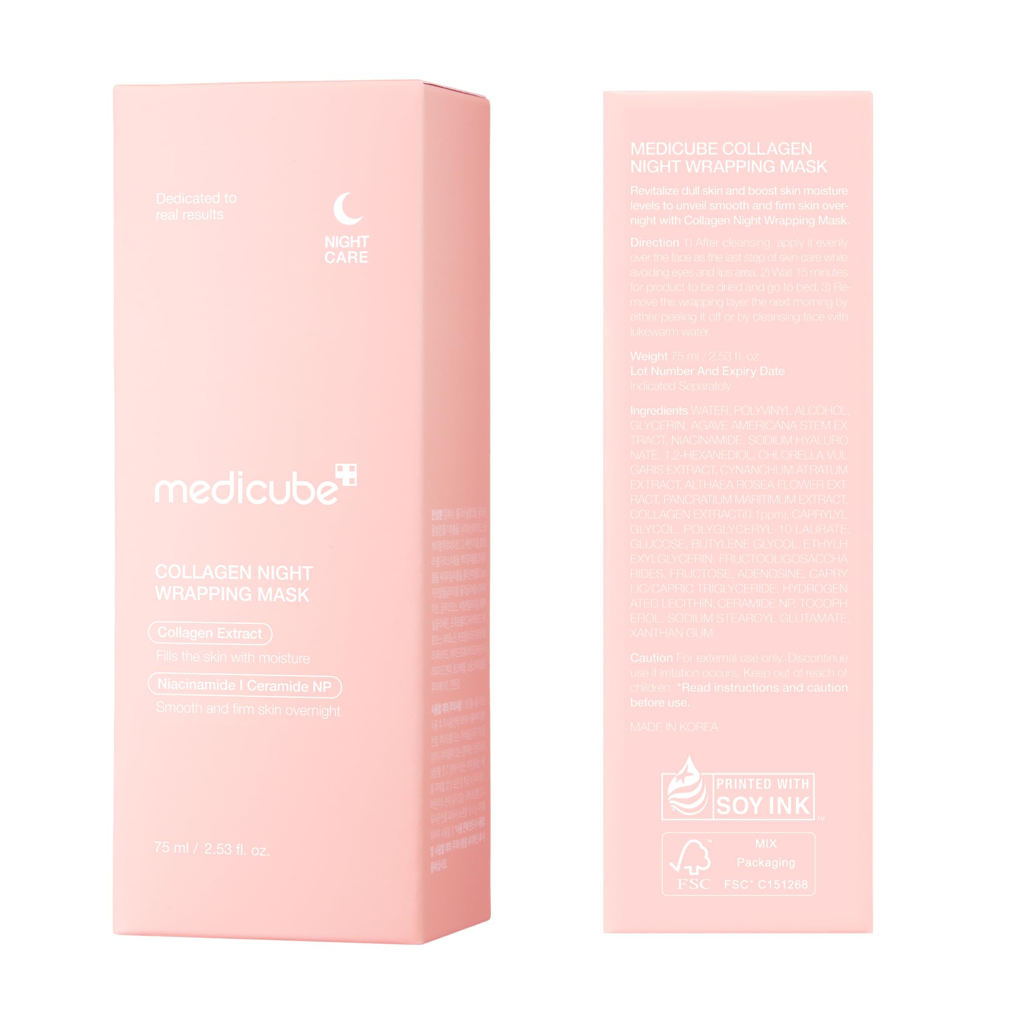 Medicube masque d'enveloppement collagène nuit visage routine nocturne efficace