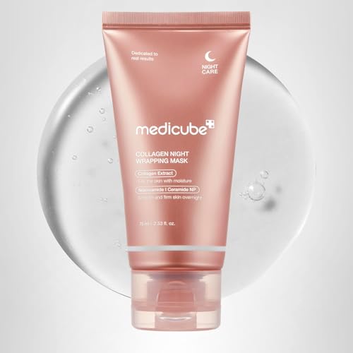Medicube masque d'enveloppement collagène nuit visage peau plus lumineuse au matin