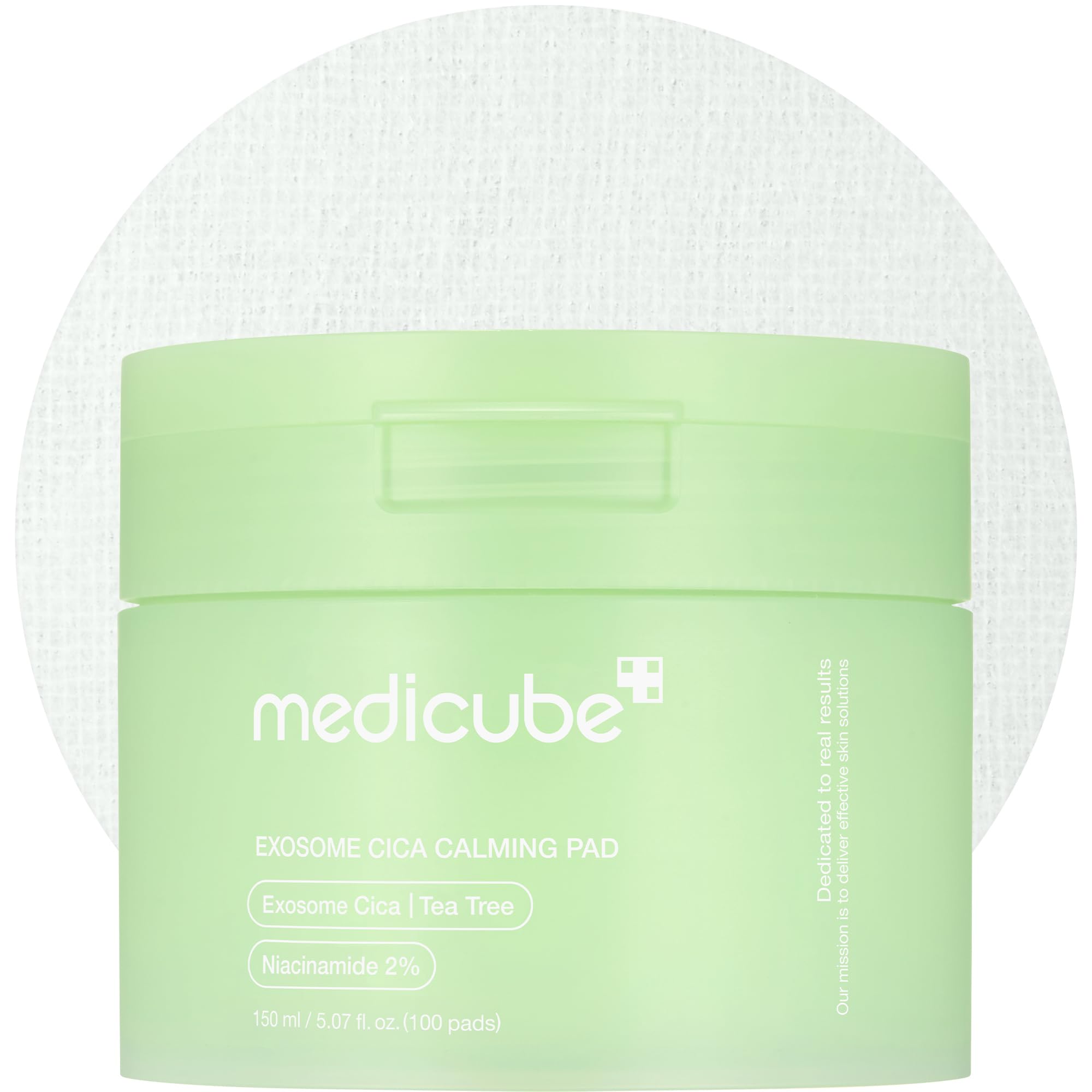 Medicube pastilles tonifiantes Exosome CICA arbre-a-the, apaisent peaux sensibles.