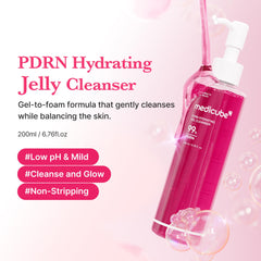 Medicube PDRN – texture-gel-à-mousse illustre une mousse légère nettoyante et douce pour la peau