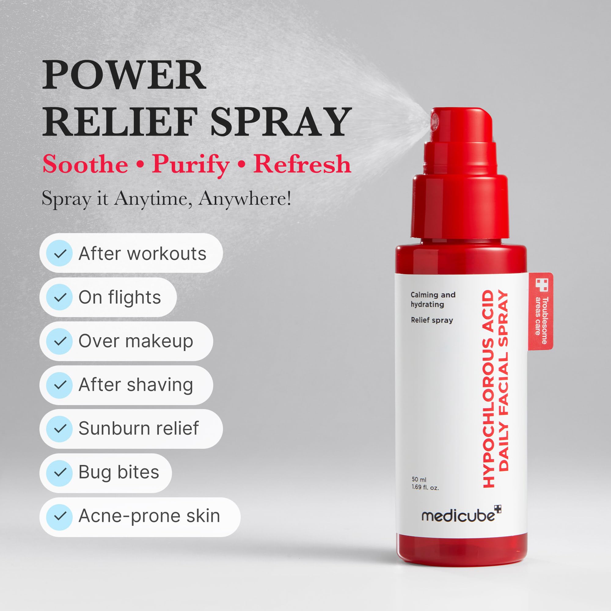 Medicube Power Soothing Spray sans parfum pour tous types de peau