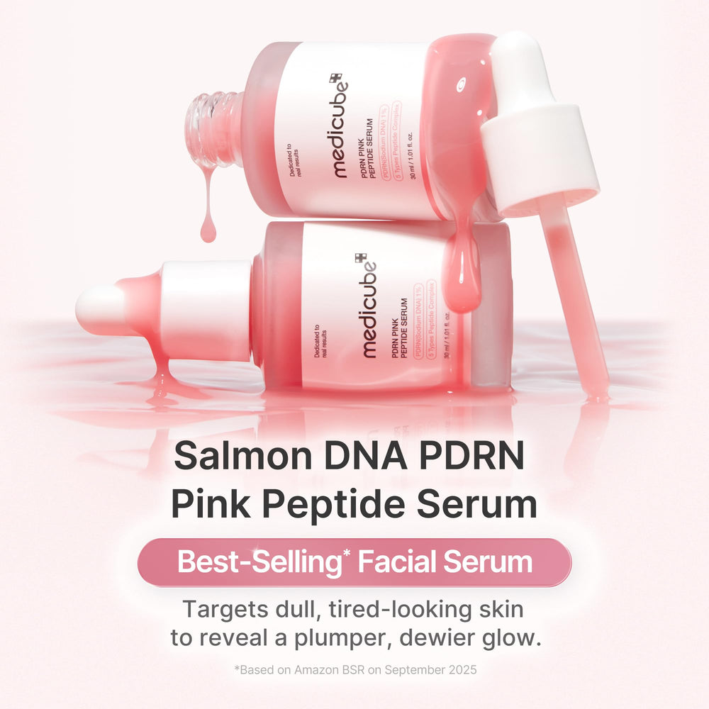 Texture légère du sérum medicube PDRN rose, absorption rapide.