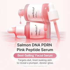 Texture légère du sérum medicube PDRN rose, absorption rapide.