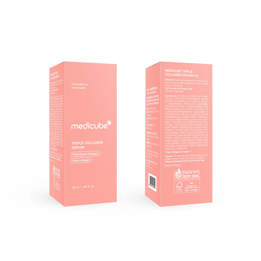 Routine quotidienne avec Medicube Serum Triple Collagen pour hydratation et luminosité.