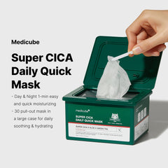 masque medicube Super Cica Daily sans colorants ni parfums, adapté à tous types de peau.