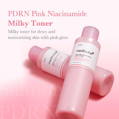 Medicube Toner PDRN-DNA Saumon, goutte d’application et douceur non collante.