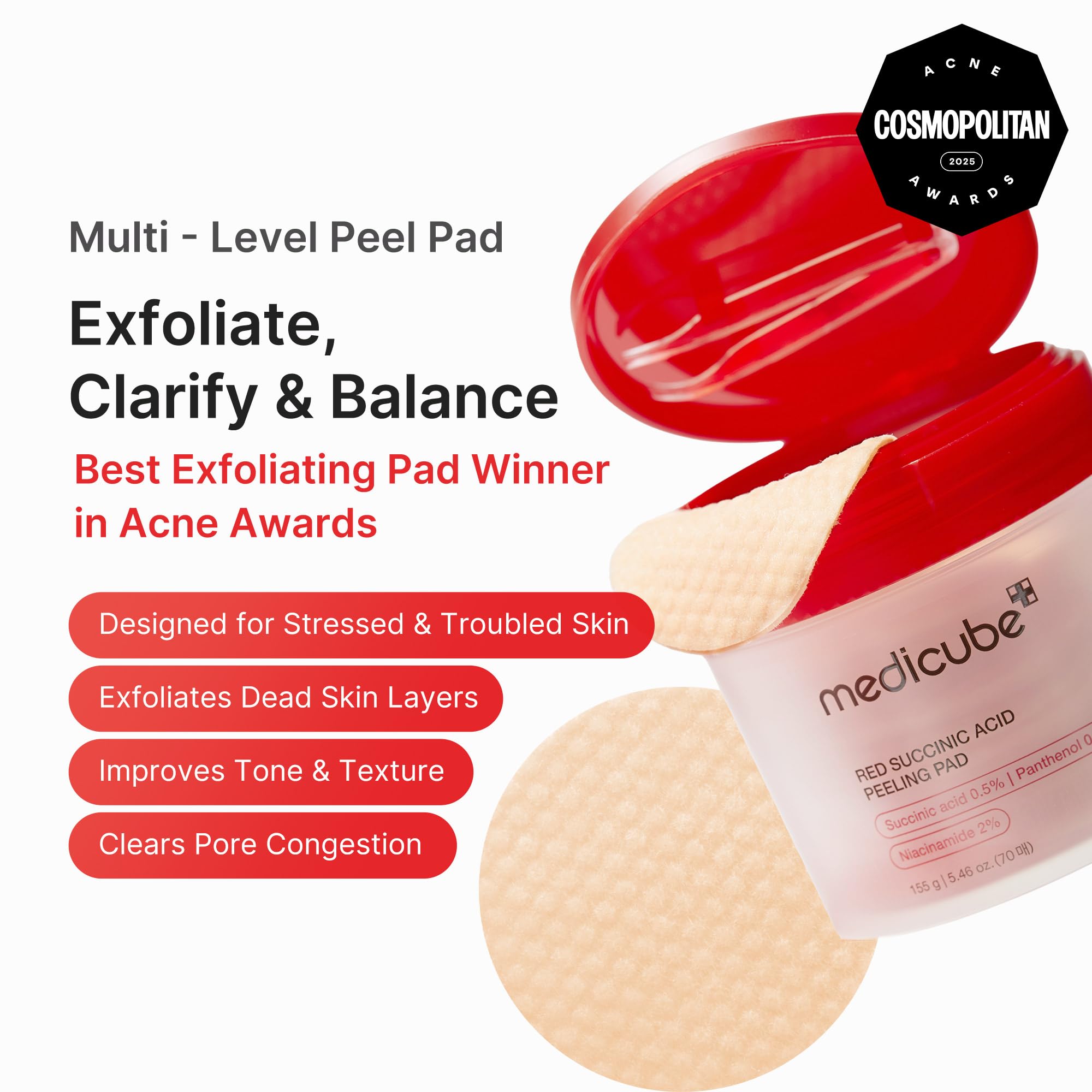 medicube tampons panthenol apaisant: apaise irritations et rougeurs quotidiennes