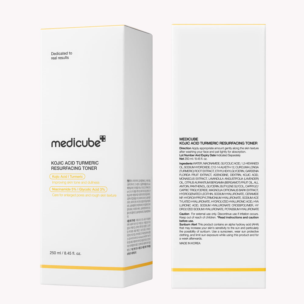 Medicube tonique acide kojique curcuma, prêt à l'emploi dans votre routine.