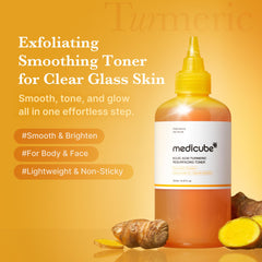 Medicube tonique acide kojique curcuma, texture lisse, peau plus douce.