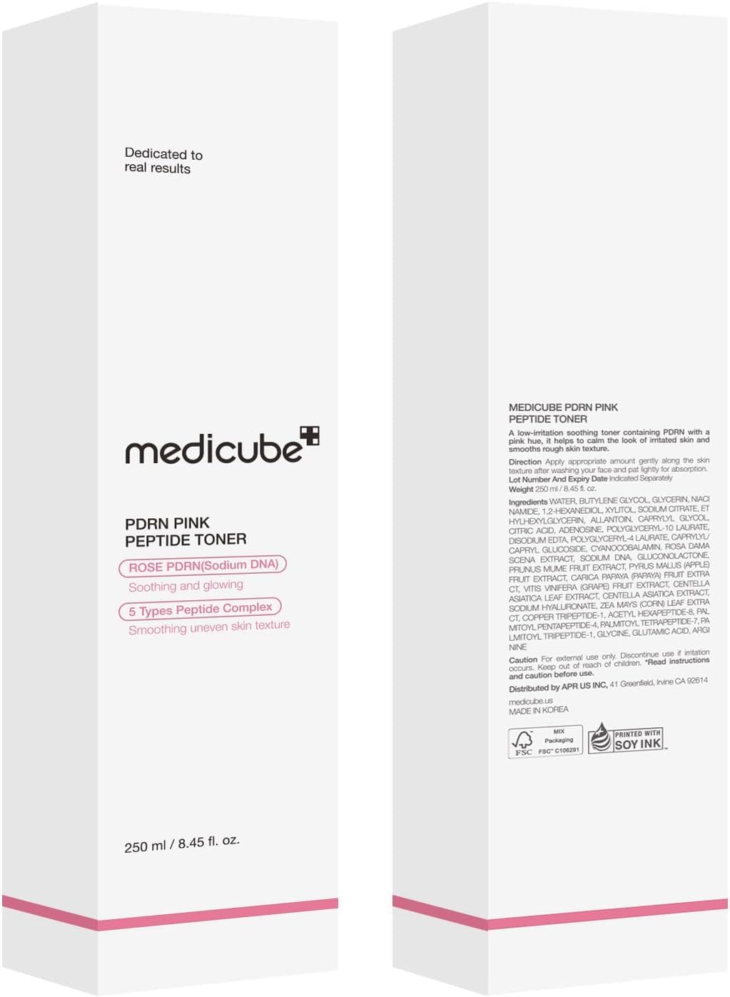 Medicube Tonique design flacon rose, expérience sensorielle agréable.
