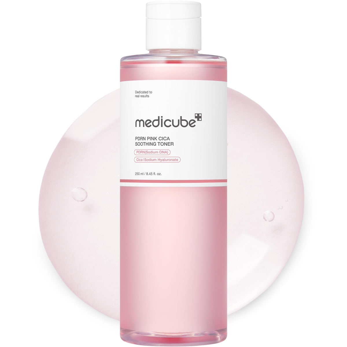 Medicube Tonique PDRN Salmon DNA, flacon clair, hydratation légère et revitalisante.