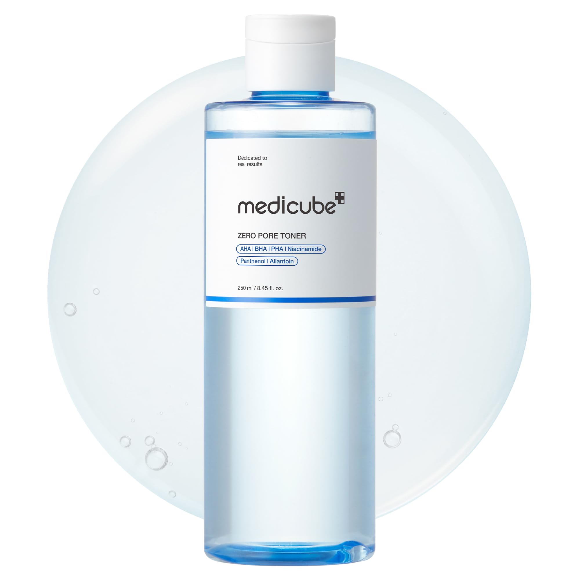 Medicube Zero Pore Toner — bouteille bleue, hydratation légère et soin des pores.