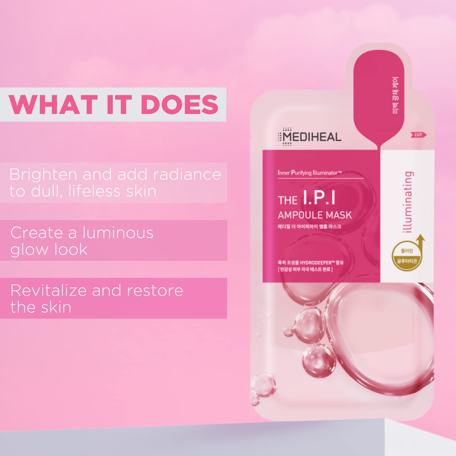 Actifs Niacinamide et brillance Mediheal pour teint uniforme.