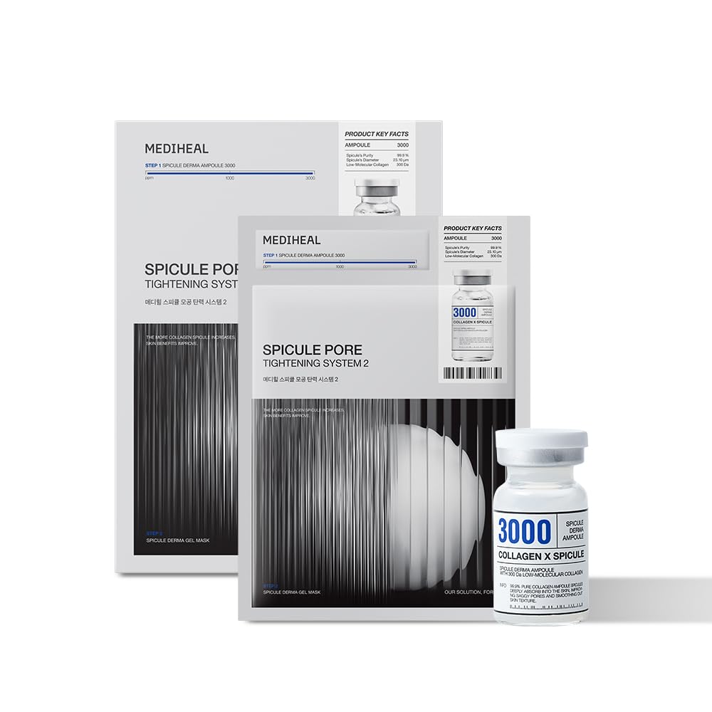 Mediheal ampoule Collagen Spicule 3000ppm – ciblage des pores et absorption efficace.