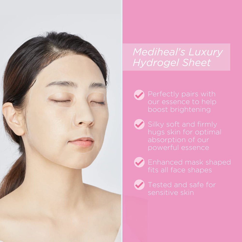Pose du masque hydrogel Mediheal pour absorption améliorée.