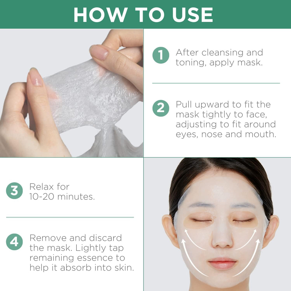 Mediheal application masque 10-20 minutes pour absorption optimale.