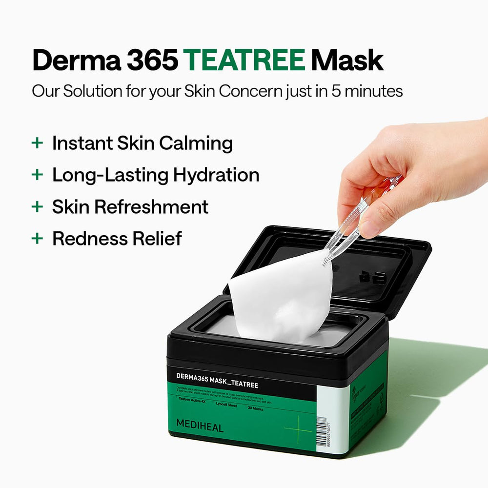 Mediheal Derma 365 Masque arbre à thé: application rapide pour routine express.