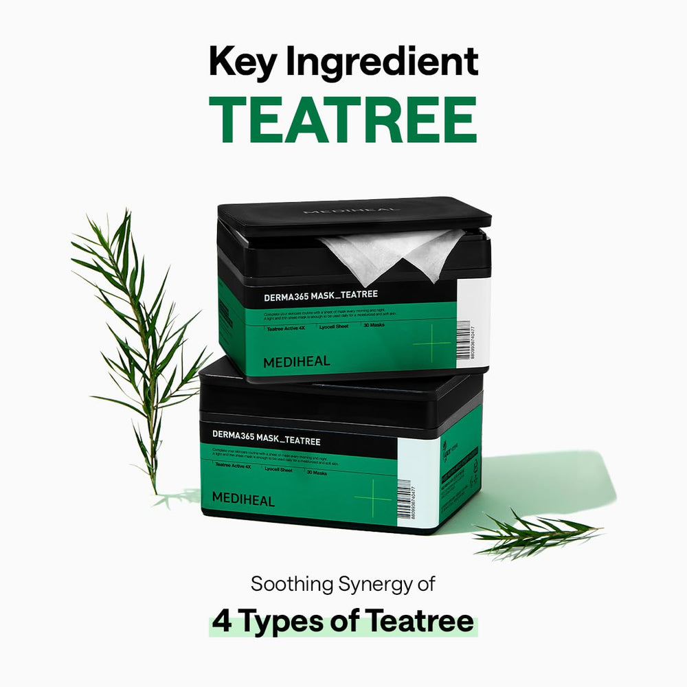 Mediheal Derma 365 Masque arbre à thé: étui hygiénique et pince intégrée.